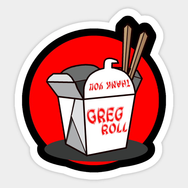 GREG ROLL TAKEOUT BOX T-SHIRT Sticker by Stix